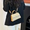 Straw Fashion Korean Version Lock 2025 Weaving Trend Summer New Simple Ins Messenger Chain Women's Small Square Bag