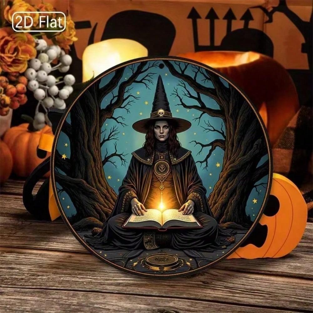 2D Metal Tin Sign Wall Art For Living Room Bedroom Horror Scene Halloween Decor