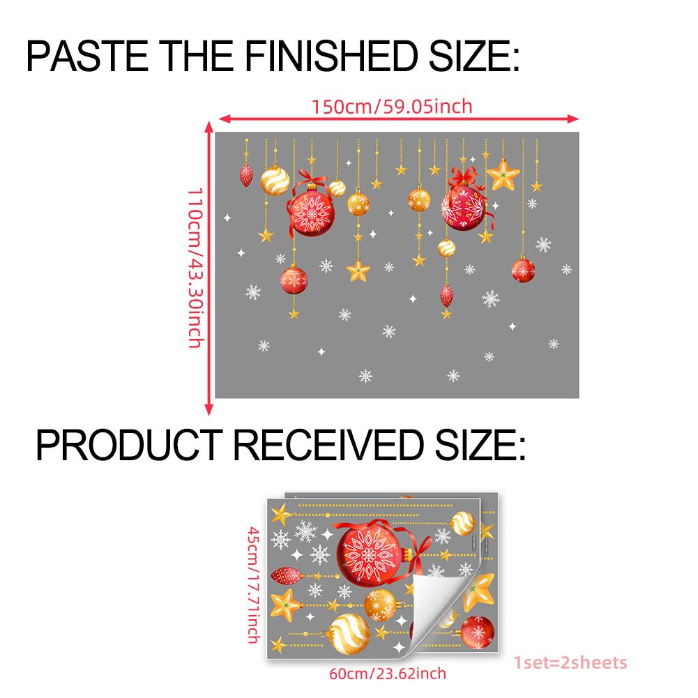 

PVC Christmas Window Stickers Featuring Snowflakes and Balls for Seasonal Home Decoration on Windows and Walls China Mainland