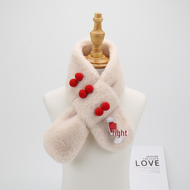 2023 Cute Cartoon Winter Scarf for Children - Korean Style, Warm Christmas Neck Warmer for Elementary School Girls & Boys
