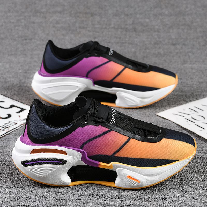 Middle school student dead shoes 2025 new shock absorption professional running shoes men's breathable shoes non-slip beige tea brown