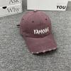 25 Early Autumn New Letter Hole Embroidery Baseball Cap Women's Big Head Circumference Showing Face Small Cap Tide