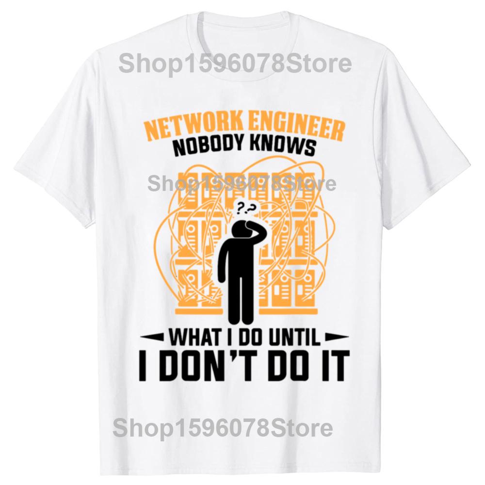Vtipná trička pro síťové inženýry Pánská Dámská Bavlna Humor Streetwear Tričko Krátký rukáv Unisex Oblečení pro síťové inženýrství