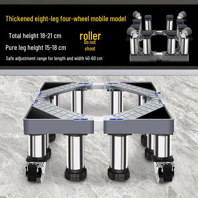 Universal Washing Machine & Refrigerator Stand with Stainless Steel Wheels