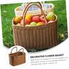 BESPORTBLE 1pc Woven Basket Outdoor Basket Baskets Basket for Fruit Large Woven Baskets for Storage Flower Woven Basket Wicker Basket with Plastic