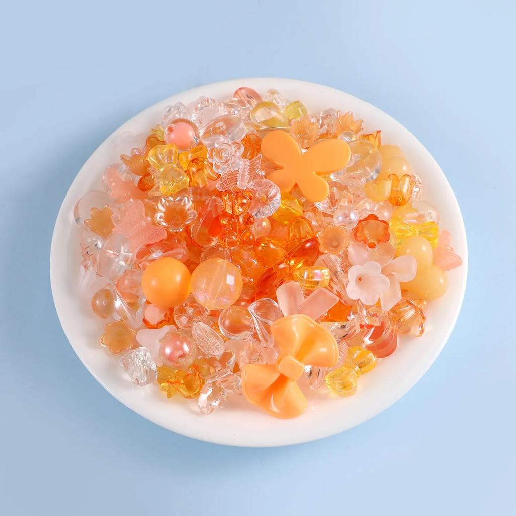 30g/bag Fun Mixing Style Candy Color Transparent Acrylic Beads DIY Handmade Pen Bracelet Jewelry Making Phone Chain Accessories