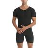 Sauna-Anzug für Herren 3 in 1 Ganzkörper-Formformer Taillentrainer Schweißshirt Kurzarm Trainings-Top mit Shorts Schlankmachender Jumpsuit Fitness-Leotard für das Fitnessstudio