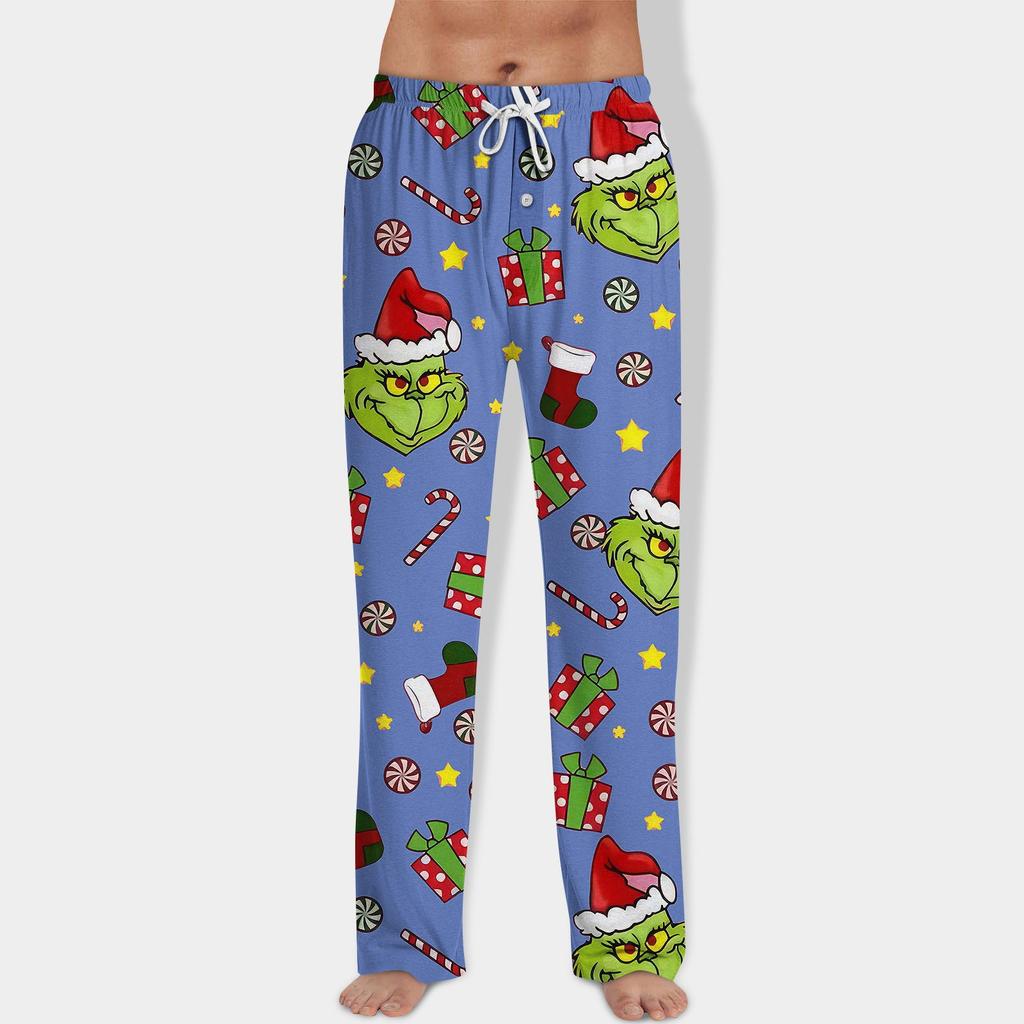 Herren Allover Printed Home Pants Schlafanzughose Lange Hose Pyjamahose Yogahose