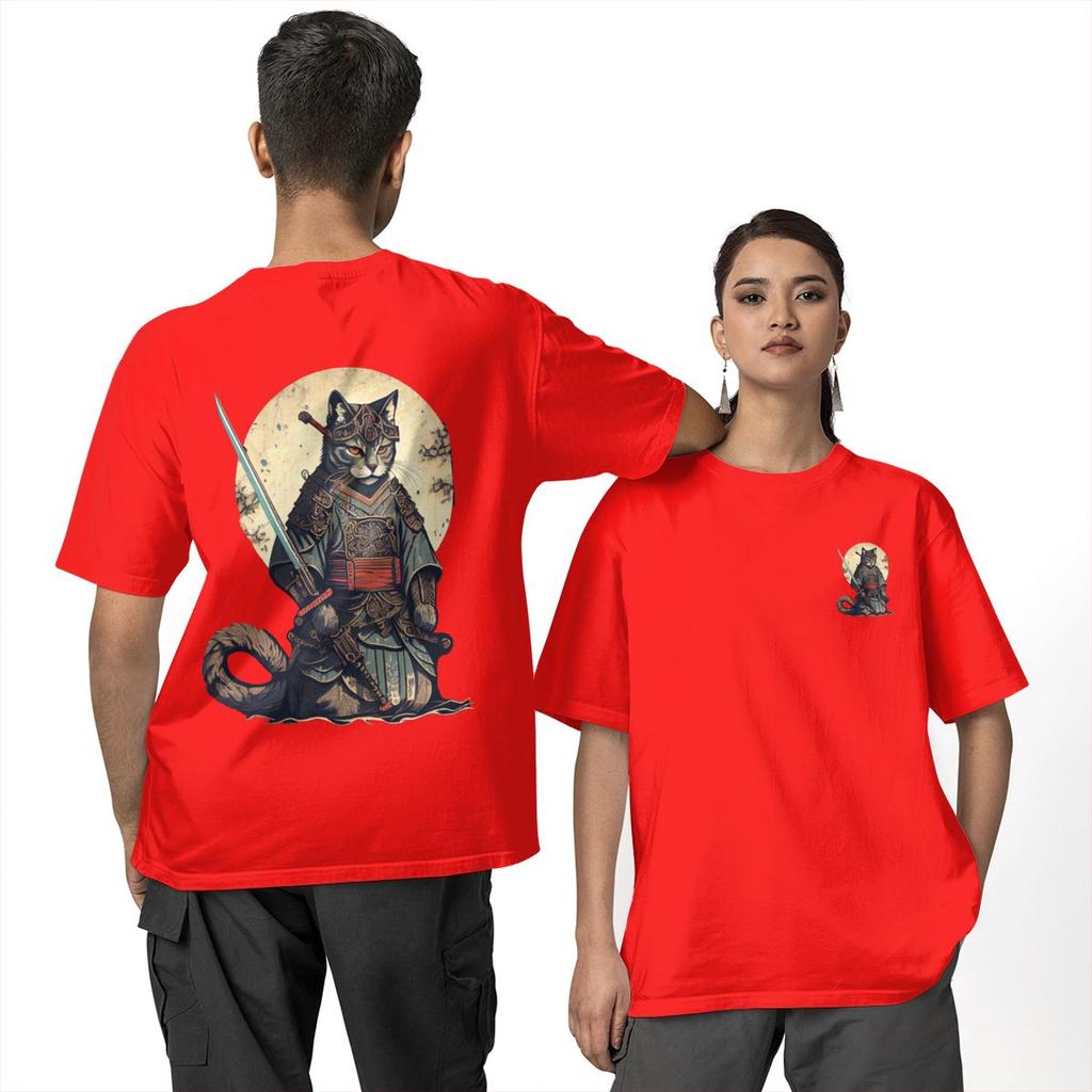 Bushi Cat T-Shirt Adult japanese Streetwear 100 Cotton T Shirts Summer O Neck Hip Hop Tees Casual Big Size Clothing