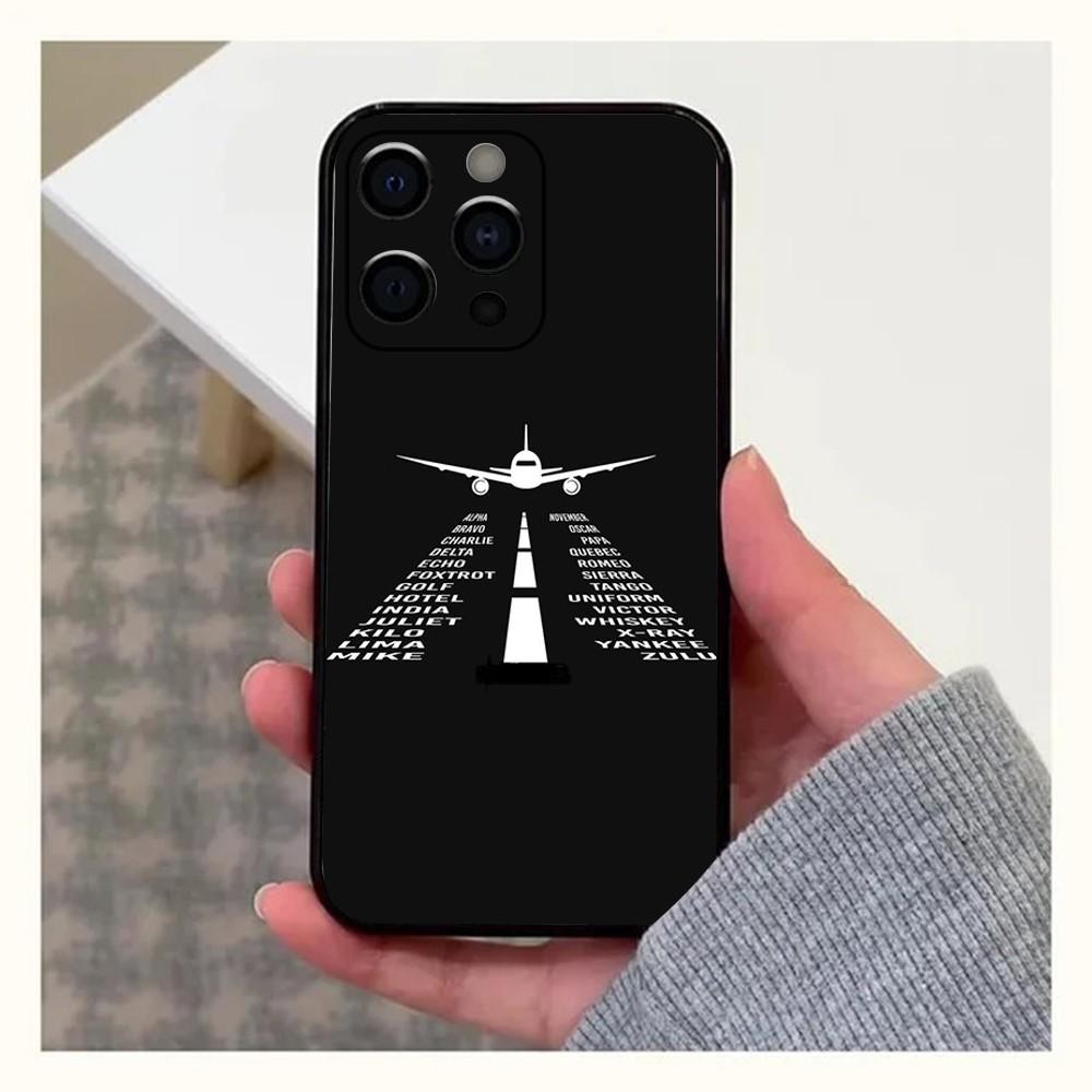 

Premium Airplane Pattern Phone Case For Apple iPhone 15,14,13,12,11,Pro,X,XS,Max,XR,Plus,Mini Soft Black Cover iPhone12