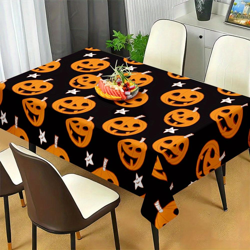 Halloween Pumpkin Rectangle Tablecloth for Tables Decor Dining Room Waterproof Wedding Party Table Cloth Halloween Decorations