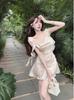 Summer Satin Slip Dress With High Waist And Sleeveless Design For Elegant Women
