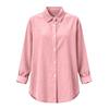 European & American Women's Spring/Summer Lapel Cardigan: Loose Long Sleeve Cotton & Linen Casual Shirt, Versatile for Any Occasion