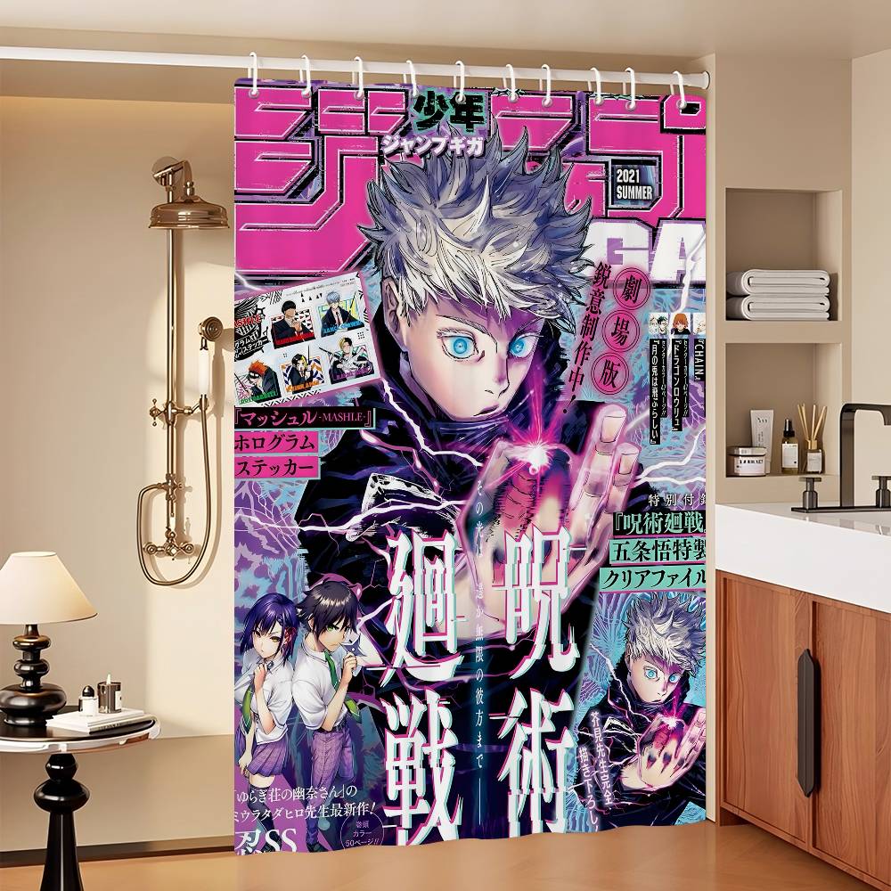 J-Jujutsues Japan Anime K-Kaisenes Waterproof Fabric Shower Curtain Bathroom Decoration Curtain Home Shower Curtain
