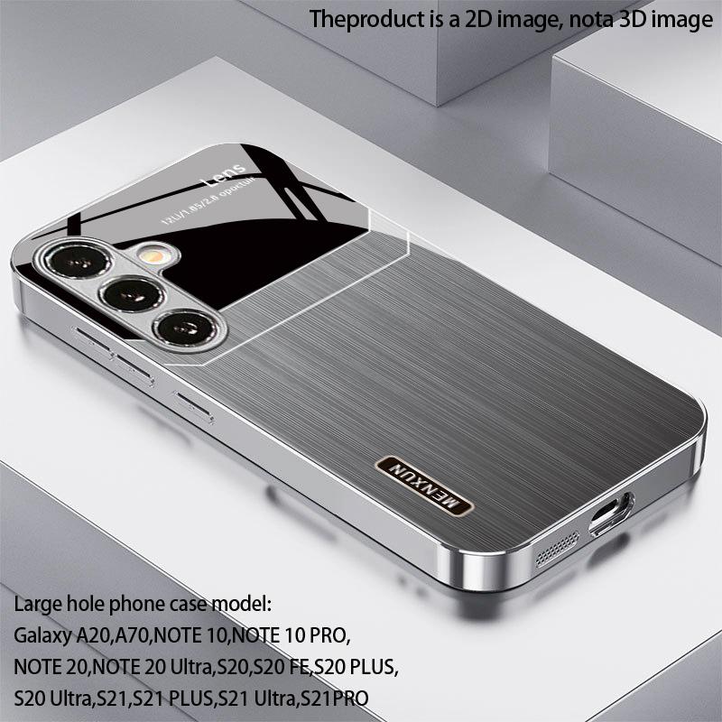 Silbergrau Textur Muster 2D Handyhülle für SamsungS26 S25 S24 S23 S22 S21 S20 A56 A36 A16Galvanisiertes Glas Schutzhülle Galaxy A23