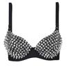 Sexy Dessous Sexy Damen Strass Abdeckung BH Top Nieten Nieten Silber Plunge Drahtlos Bügel Mode Pailletten Abdeckung Top