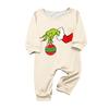 Christmas Print Neck Top and Jogger Pants Set Casual Two Piece Outfit for Holiday Loungewear