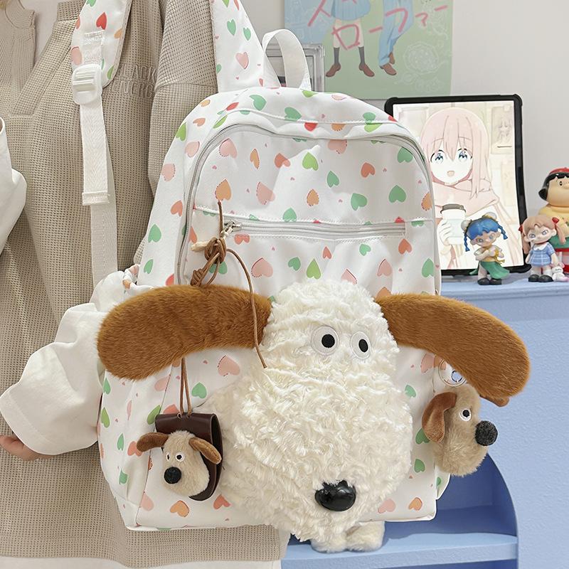 Schoolbag Japanese Niche Design Sense Girl Schoolbag Lamb Casual Backpack Fashion Versatile High School Student Backpack