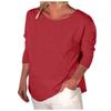 Fashion Women's Casual Solid Color Round Neck Long Sleeve Loose T Shirt Tops