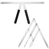 2Piece Eyebrow Ruler 3-Point Positioning Ruler Eyebrow Golden Proportion Caliper Ruler Silver