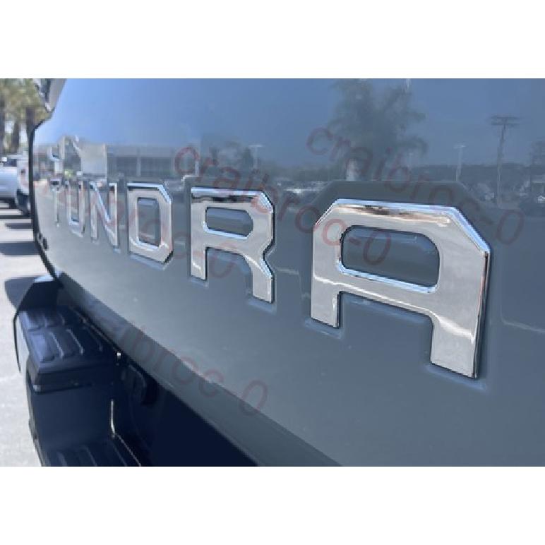 Silver Raised Rear Emblem Decal for -2025 TUNDRA Tailgate Ert Letters
