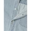 Levis Plain Minimalist Comfortable Denim Long Sleeve Shirt Men Shirts Light-Blue 002HI-0001