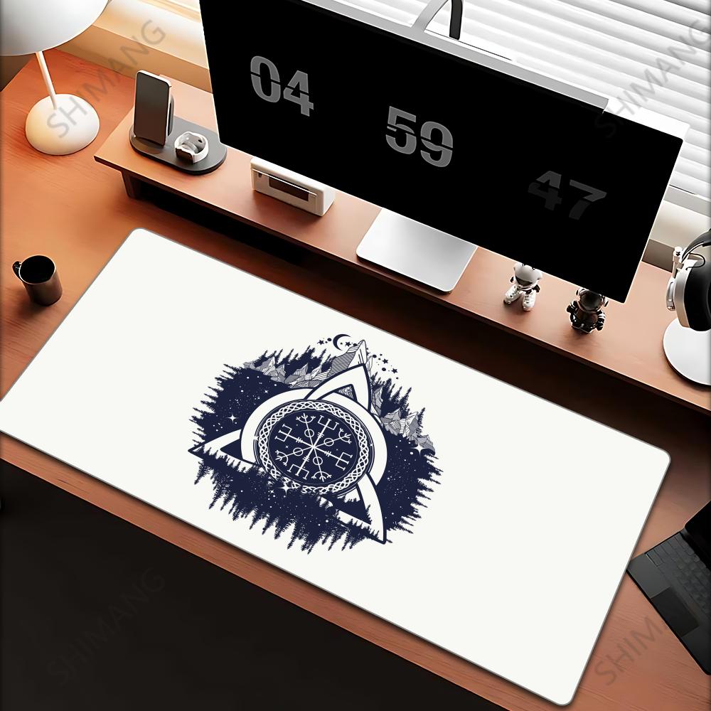 Viking Vegvisir Logo Mauspade INS Trend Groß Verdickt Mauspade Übergröße Gaming Tastatur Notebook Tischmatte für PC Computer