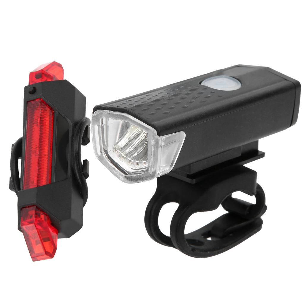 Bicycle Headlights Taillights Set USB Charging Warning Intelligent Sensing Light Cycling