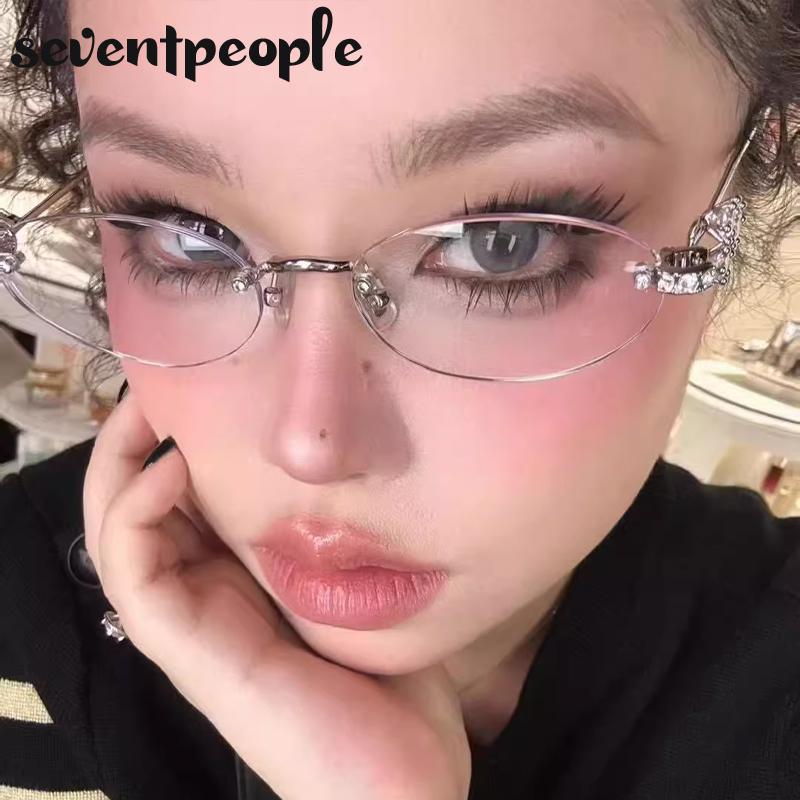 Small Frame Rhinestone Polygon Sunglasses Women  Luxury Brand Fashion Y2K Punk Metal Sun Glasses Retro Prescription Eyewear