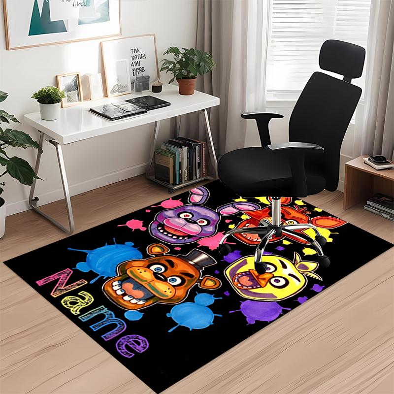 Custom Name Freddy Printed Carpet, Rug for Office Chair Living Room Bedroom Kitchen Room Decor Gifts.
