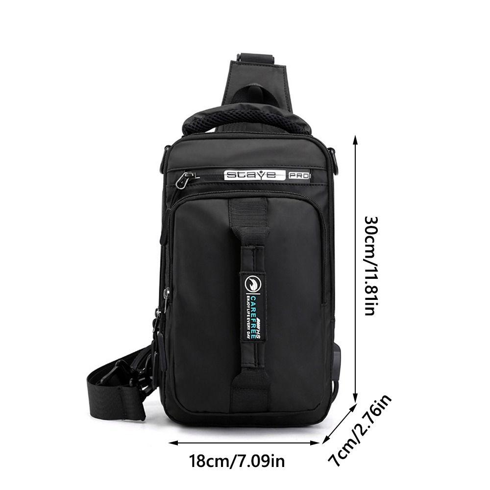 Herren USB-Lade Schulter Umhängetasche Rucksack Diebstahlschutz Wasserdicht Crossbody Taschen Reißverschluss Sport Gürteltaschen Aufbewahrung