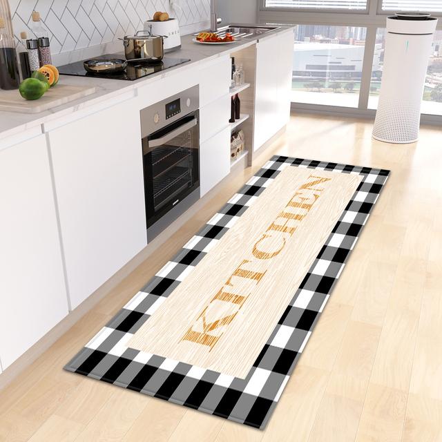 Kitchen Floor Mat Doormat for Living Room Bedroom Door Balcony Decorative Floormat Non-slip Long Strip Area Carpet