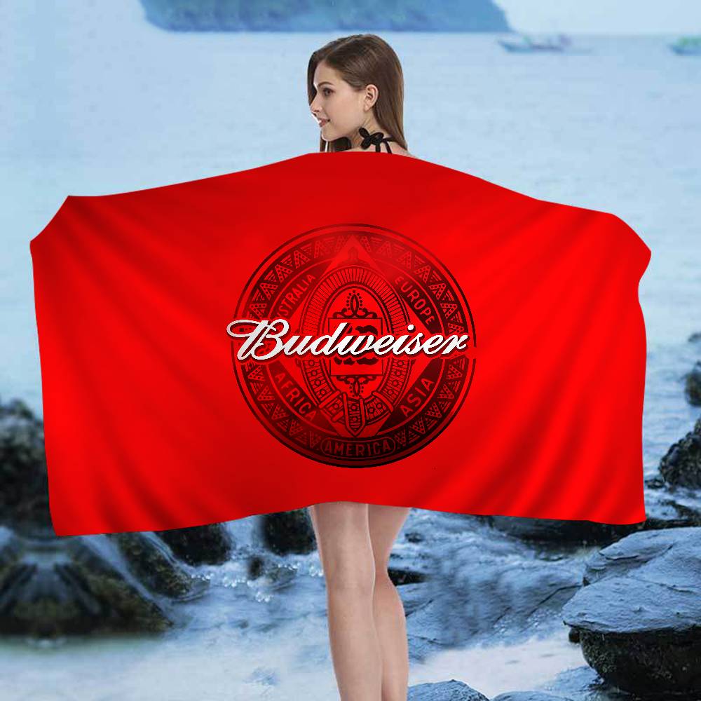 König des Bieres B-Budweiser Strandtuch Bunte Badetücher für Mädchen Mikrofaser Schnelltrocknend Sandfrei Strand Yoga Spa Fitnessstudio Pool