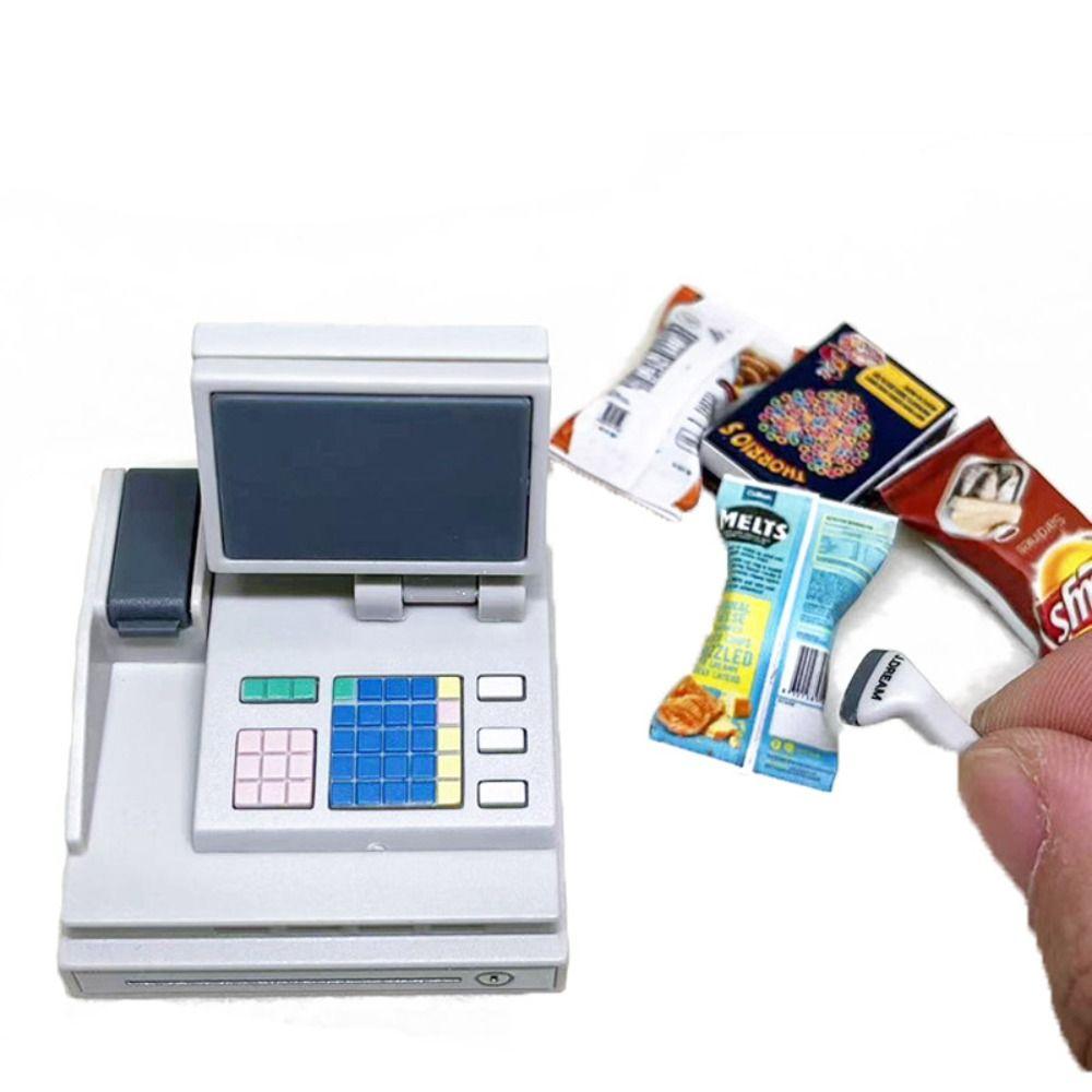 DIY Puppenhaus POS-Maschine Spielhaus Puppe Supermarkt Kassierer Miniatur Registrierkasse Universal