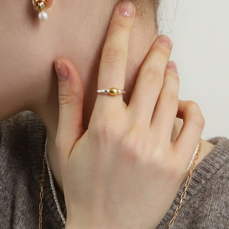 ozel Silver925 Smooth Combi Open Ring PS167R