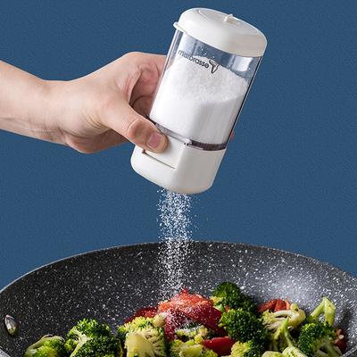 Dispensador de Sal tipo Pulsador Botella de Azúcar Agitador de Especias Pimienta Lata Frasco Contenedor de Condimentos tipo Pulsador Contenedor Cuantitativo de Especias