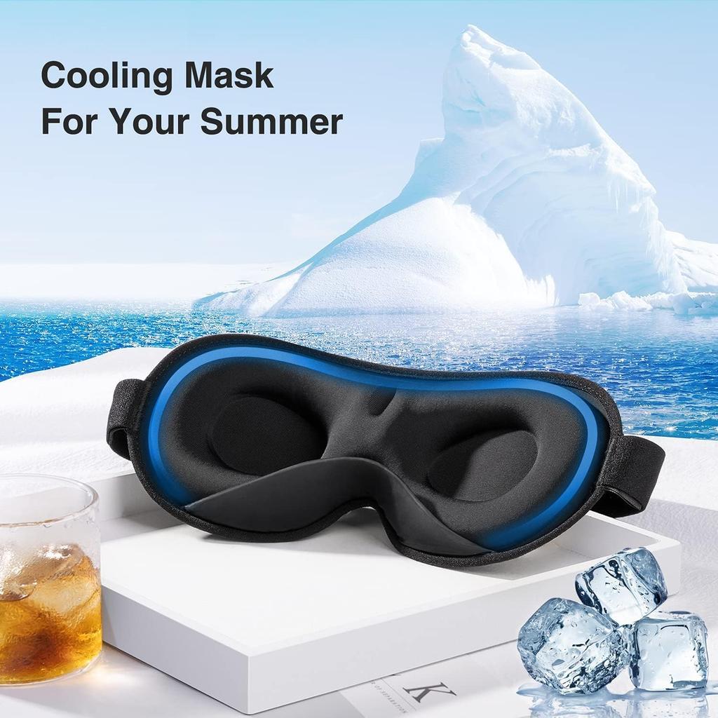 YFONG Weighted Sleep Mask, Women Men 3D Blocking Lights Sleeping Mask (4.2oz/120g), Pressure Relief Night Sleep Eye Mask with Adjustable Strap, Eye