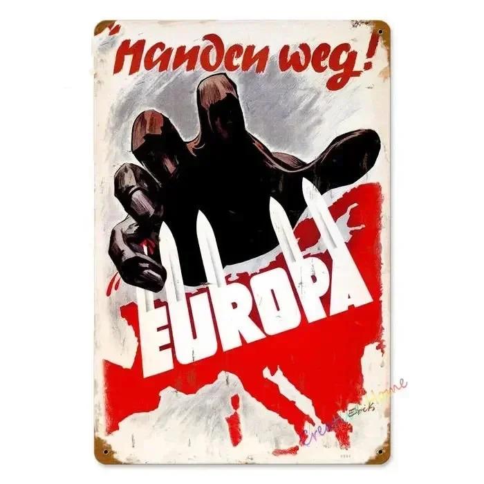 BarCafeVintageArt Keep Quiet Metal Sign-Vintage German Poster, Cave Sign|Great for Decorating Home Bar, Garage, Cafe&Living Room