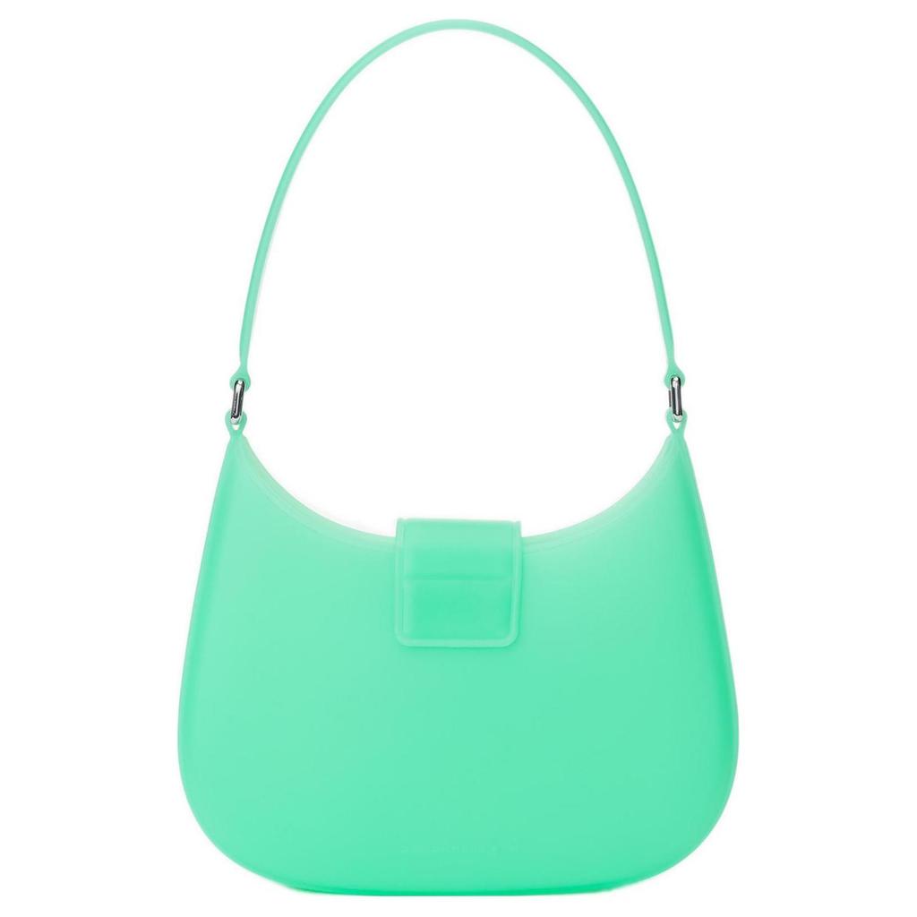 Alexander Wang W Legacy Crystal-Embellished W Logo Clasp PVC Handheld Single Shoulder Bag Small Female Mint Green