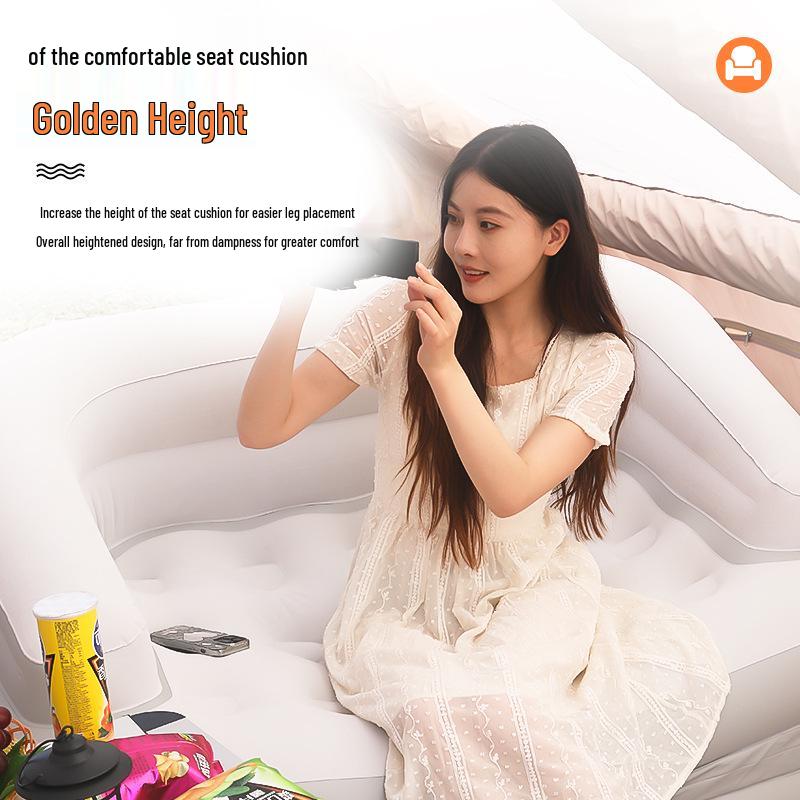 Thickened Flocking Double Inflatable Sofa Bed with Multifunctional Pad
