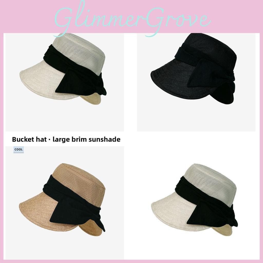 Lightweight Cotton Linen Fisherman Hat With Bow Decoration For Outdoor Adventures