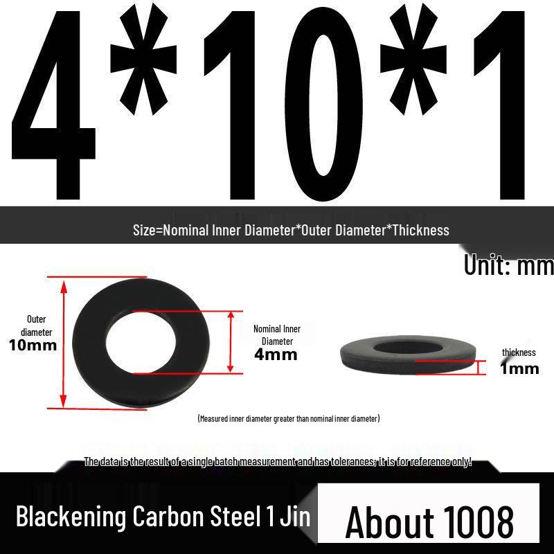 Blackened Thickened Oversized Metal Washer