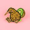 Artistic Textured Brooch Cartoon Kiwi Bird Design Zinc Alloy Brooch Pin Bag Sweater Suit Lapel Decorative Enamel Badge Versatile Accessory
