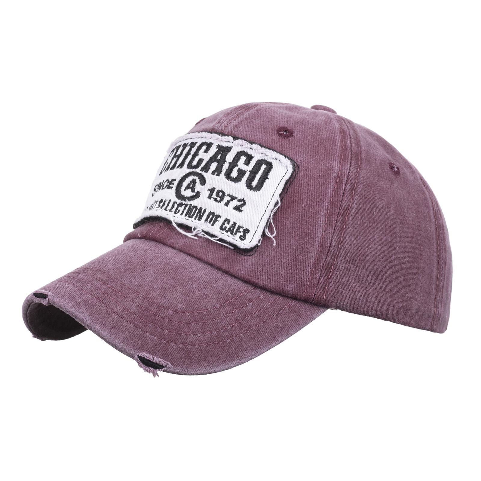 

Бейсболка из весеннего хлопка с объемной вышивкой, старая потертая кепка Chicago