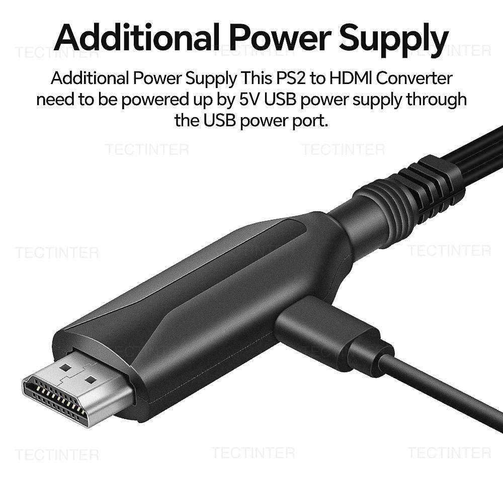 For Playstation 2 HDMI-Compatible Converter Adapter Supports for PS2/PS1 Display Modes for HDTV PC Full HD Cable Adapter