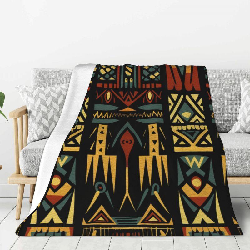 Custom Ultra-Soft Fleece African Mud Cloth Bogolan Throw Blanket Warm Flannel Tribal Ethnic Bohemian pattern Blankets Sofa Quilt 130x150cm