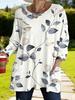 Women's Large Size with Pockets, Autumn New Printed Long-sleeved T-shirt Women's Loose Meat Covering and Thin Temperament Commuter Casual Top