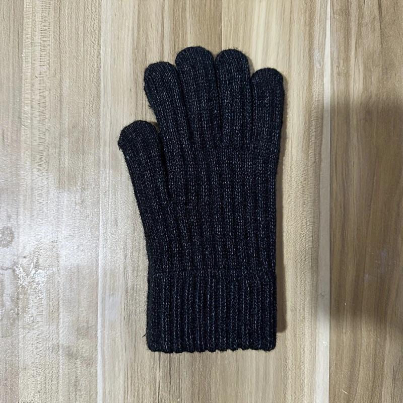 

WTEMPO Мужские однотонные холодостойкие перчатки с закрытыми пальцами, зимние теплые перчатки для езды на велосипеде, кашемировые вязаные перчатки с сенсорным экраном, перчатки с двумя пальцами 1pair темно серый