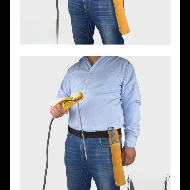 Heat-Resistant Cowhide Waist Bag for Welders with Thickened Hardware