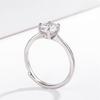Korean Snowflake Heart-Shaped Simulated Diamond Ring for Weddings – 1 Carat, Six-Prong Design